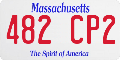 MA license plate 482CP2