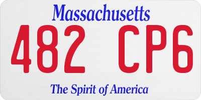 MA license plate 482CP6
