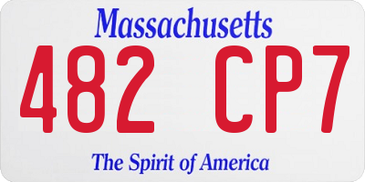 MA license plate 482CP7