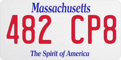 MA license plate 482CP8