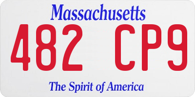 MA license plate 482CP9