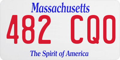 MA license plate 482CQ0