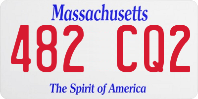 MA license plate 482CQ2