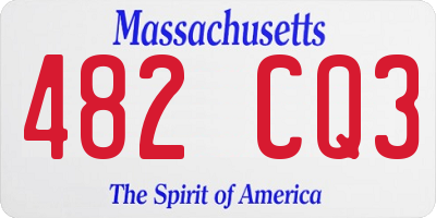 MA license plate 482CQ3
