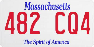 MA license plate 482CQ4
