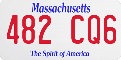 MA license plate 482CQ6