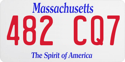 MA license plate 482CQ7