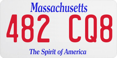 MA license plate 482CQ8