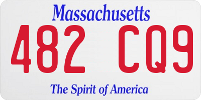 MA license plate 482CQ9