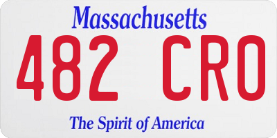 MA license plate 482CR0