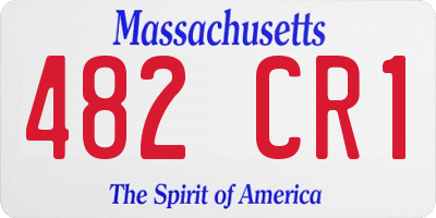 MA license plate 482CR1