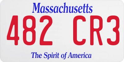 MA license plate 482CR3