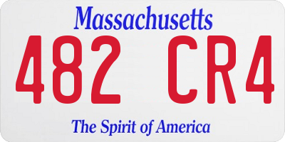 MA license plate 482CR4