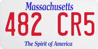 MA license plate 482CR5
