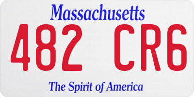 MA license plate 482CR6