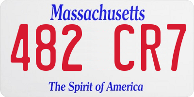MA license plate 482CR7