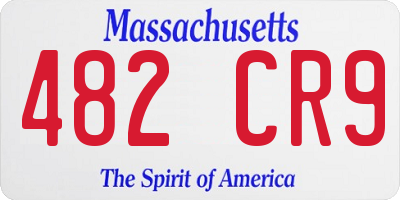 MA license plate 482CR9
