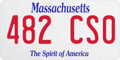 MA license plate 482CS0