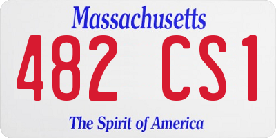 MA license plate 482CS1