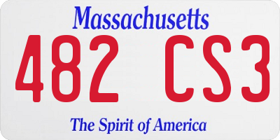 MA license plate 482CS3