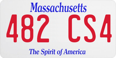 MA license plate 482CS4