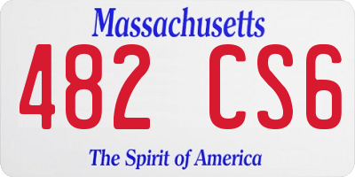 MA license plate 482CS6