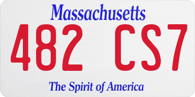 MA license plate 482CS7