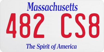 MA license plate 482CS8