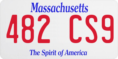 MA license plate 482CS9