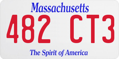 MA license plate 482CT3