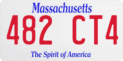 MA license plate 482CT4