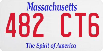 MA license plate 482CT6