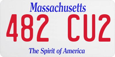 MA license plate 482CU2