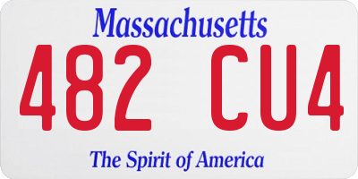 MA license plate 482CU4