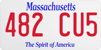 MA license plate 482CU5