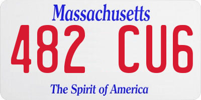 MA license plate 482CU6