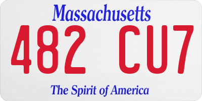 MA license plate 482CU7