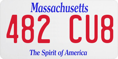 MA license plate 482CU8