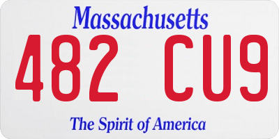 MA license plate 482CU9