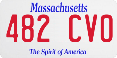 MA license plate 482CV0