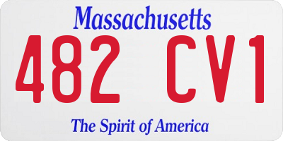 MA license plate 482CV1