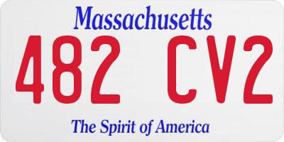 MA license plate 482CV2