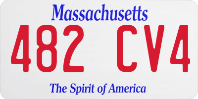 MA license plate 482CV4