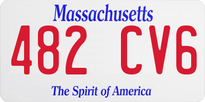 MA license plate 482CV6