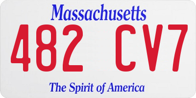 MA license plate 482CV7
