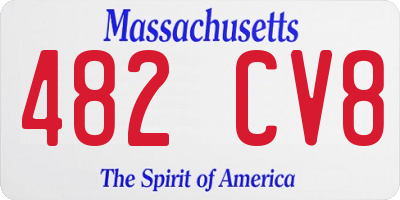 MA license plate 482CV8
