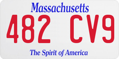 MA license plate 482CV9