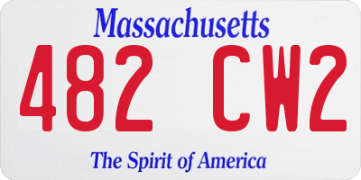MA license plate 482CW2