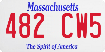 MA license plate 482CW5