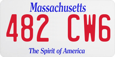 MA license plate 482CW6